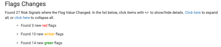 Flag changes list